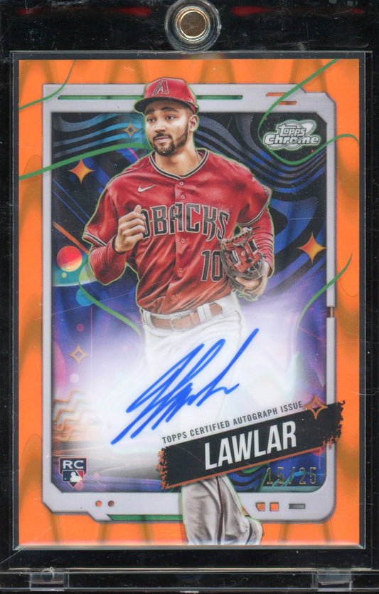 2024 Topps Chrome Cosmic Jordan Lawlar Orange Auto /25 Rookie