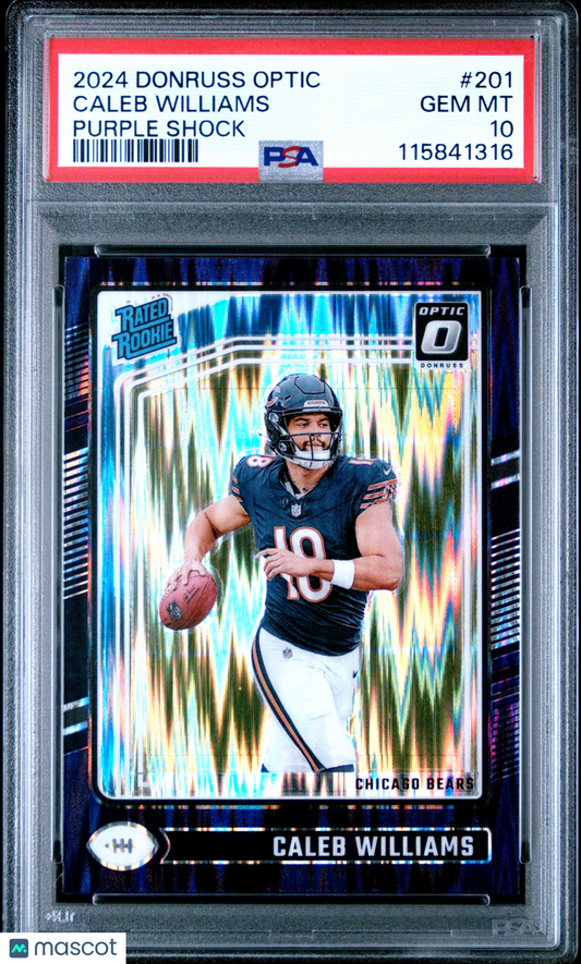 2024 Optic Caleb Williams Purple Shock Rookie PSA 10