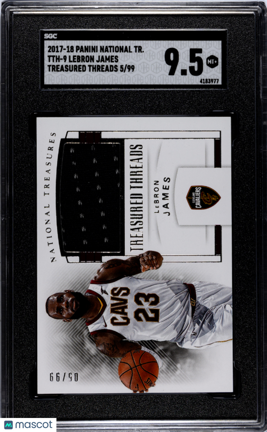 2017-18 National Treasures Lebron James Treasured Threads /99 SGC 9.5