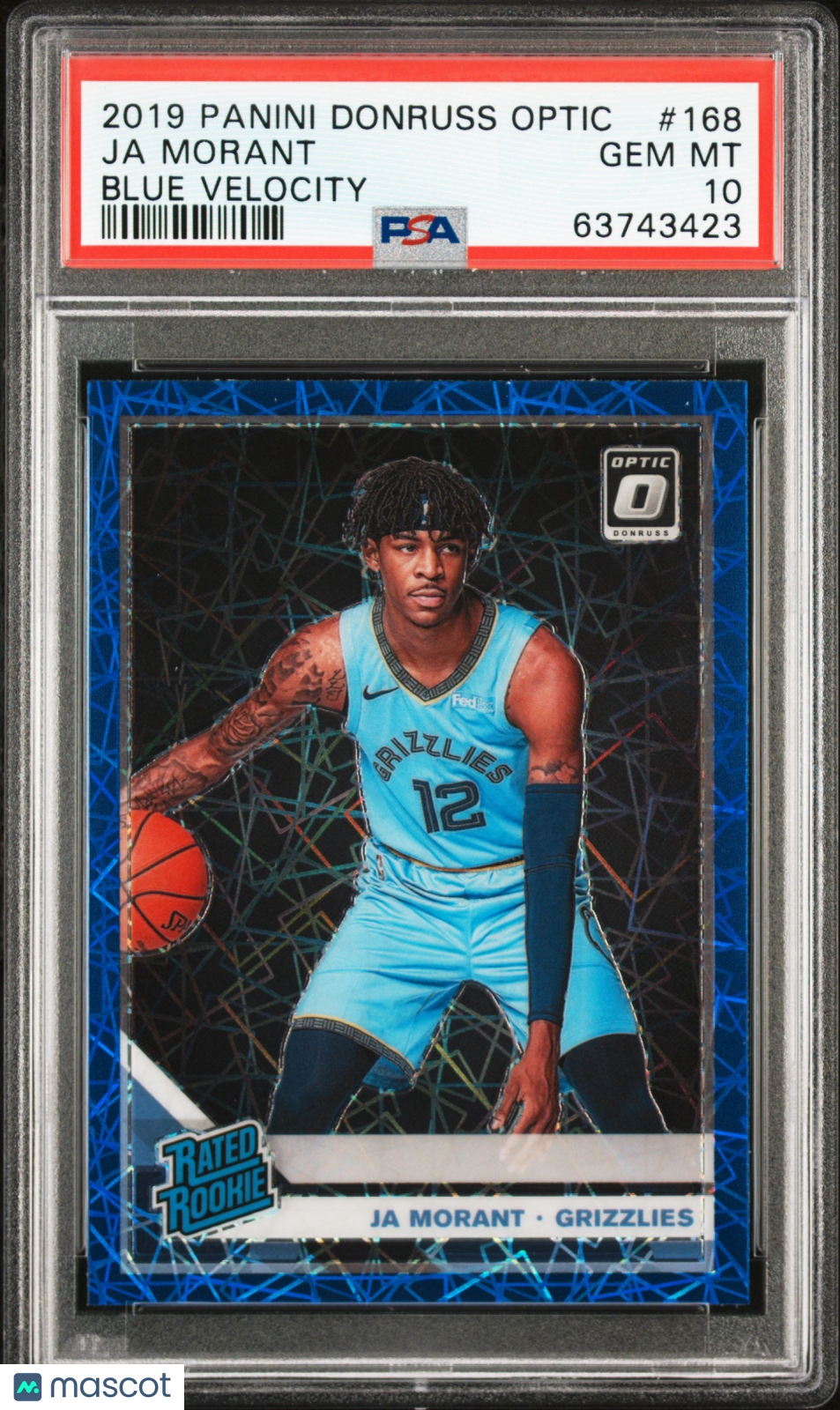 2019-20 Optic Ja Morant Blue Velocity Rookie PSA 10