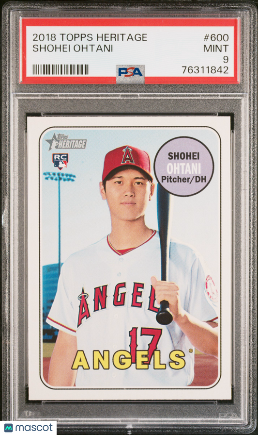 2018 Topps Heritage Shohei Ohtani Rookie PSA 9