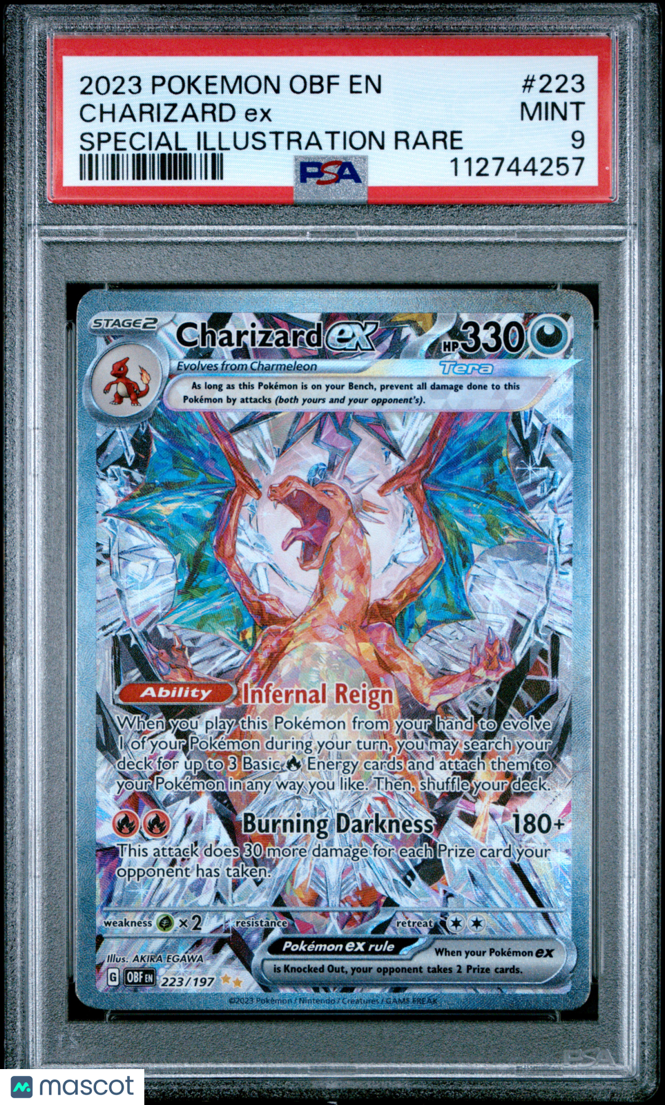2023 Pokemon SV Obsidian Flames SIR Charizard ex #223/197 PSA 9