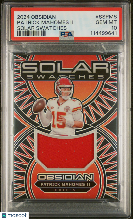 2024 Obsidian Patrick Mahomes Solar Swatches Patch PSA 10