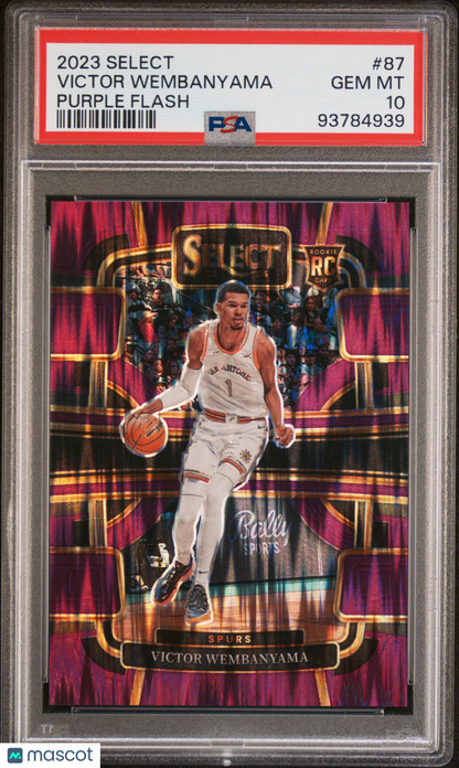 2023-24 Select Victor Wembanyama Purple Flash Rookie /175 PSA 10