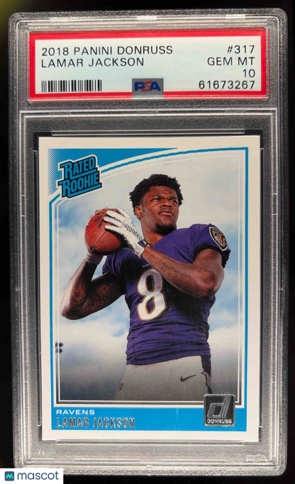 2018 Panini Donruss Lamar Jackson #317 RC Ravens PSA 10