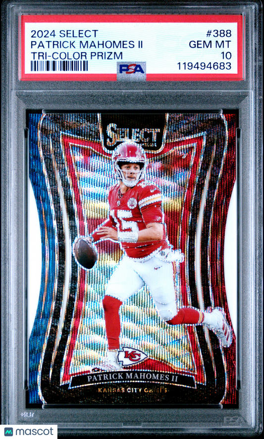 2024 Select Patrick Mahomes Tri Color /149 PSA 10