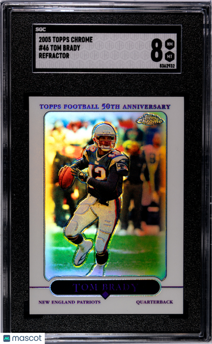 2005 Topps Chrome Tom Brady Refractor SGC 8