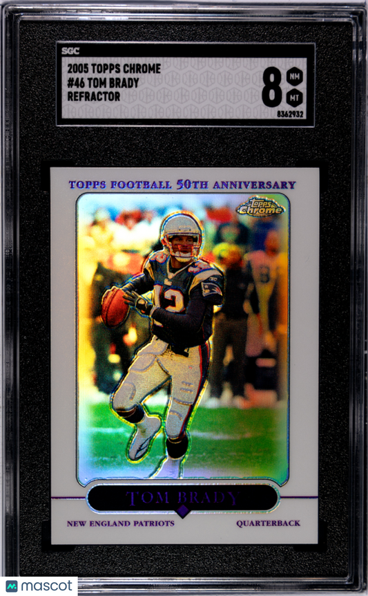 2005 Topps Chrome Tom Brady Refractor SGC 8