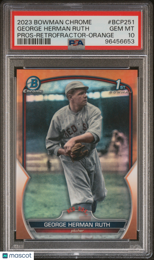 2023 Bowman Chrome Babe Ruth Retrofractor Orange /25 PSA 10
