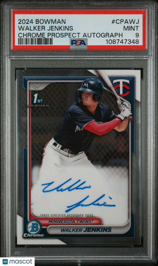 2024 Bowman Chrome Walker Jenkins 1st Auto PSA 9