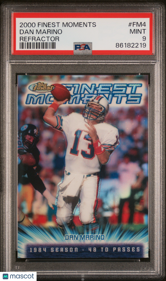 2000 Topps Finest Dan Marino Moments Refractor PSA 9