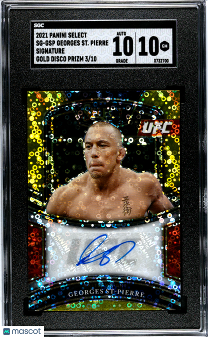 2021 Panini Select UFC Georges St-Pierre #SG-GSP Disco Prizm Auto SGC 10