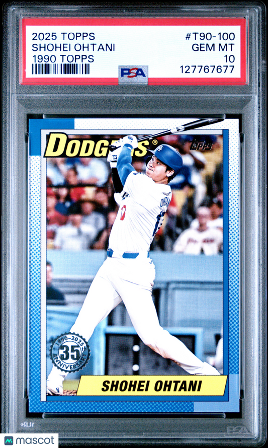 2025 Topps Shohei Ohtani #T90-100 1990 Baseball 35th Anniversary Series 1 PSA 10