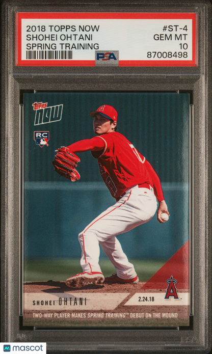 2018 Topps Now Shohei Ohtani Spring Training Rookie PSA 10