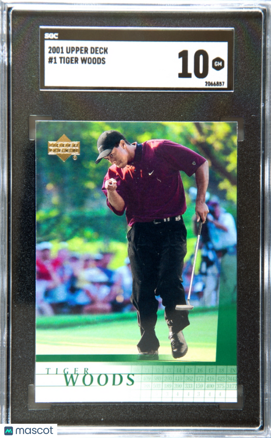 2001 Upper Deck Tiger Woods Rookie SGC 10