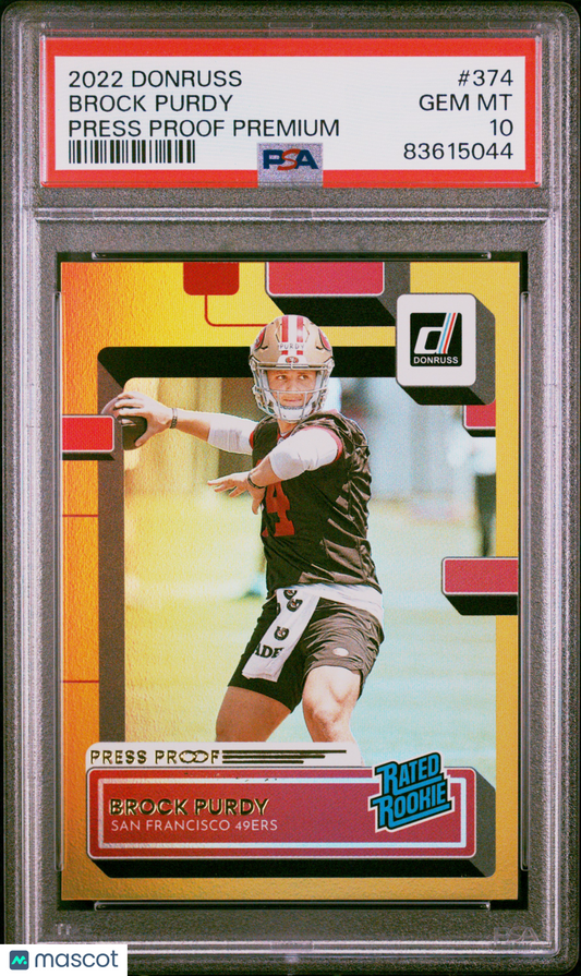 2022 Donruss Brock Purdy Press Proof Premium Rookie PSA 10