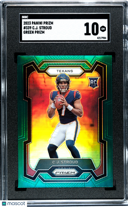 2023 Panini Prizm C.J. Stroud #339 Green RC SGC 10