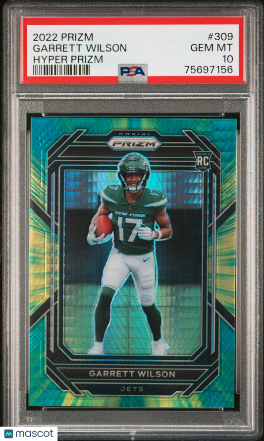 2022 Prizm Garrett Wilson Hyper Rookie /175 PSA 10