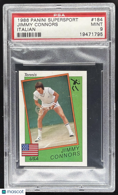 1986 Panini Supersoft Jimmy Connors Sticker PSA 9