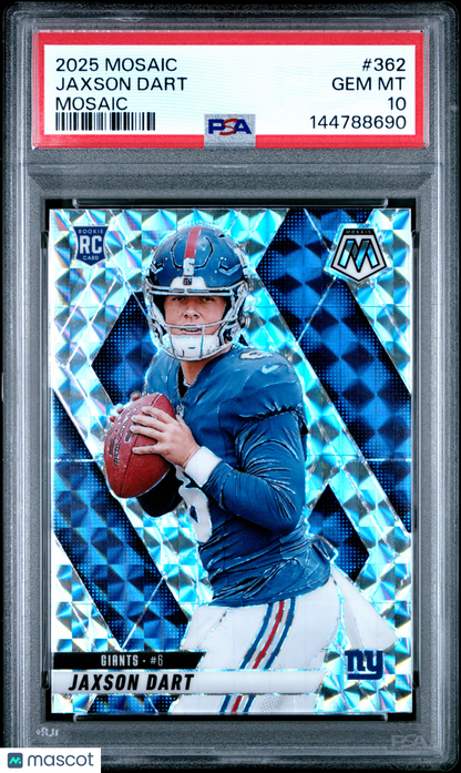 2025 Panini Mosaic Jaxson Dart #362 Rookies Mosaic Prizm RC PSA 10