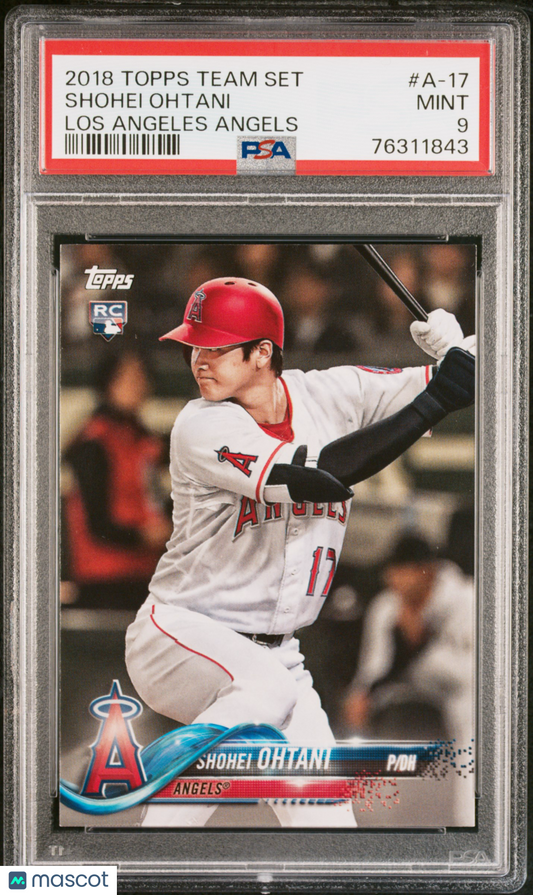 2018 Topps Shohei Ohtani Team Set Rookie PSA 9
