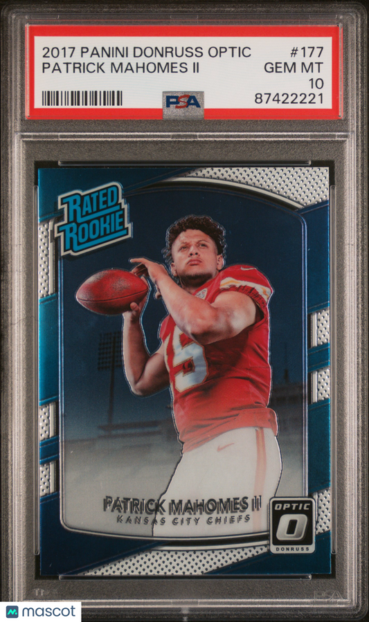 2017 Optic Patrick Mahomes Rookie PSA 10
