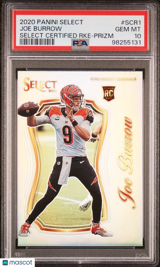 2020 Panini Select Joe Burrow #SCR-1 Certified Rookies Prizm RC PSA 10