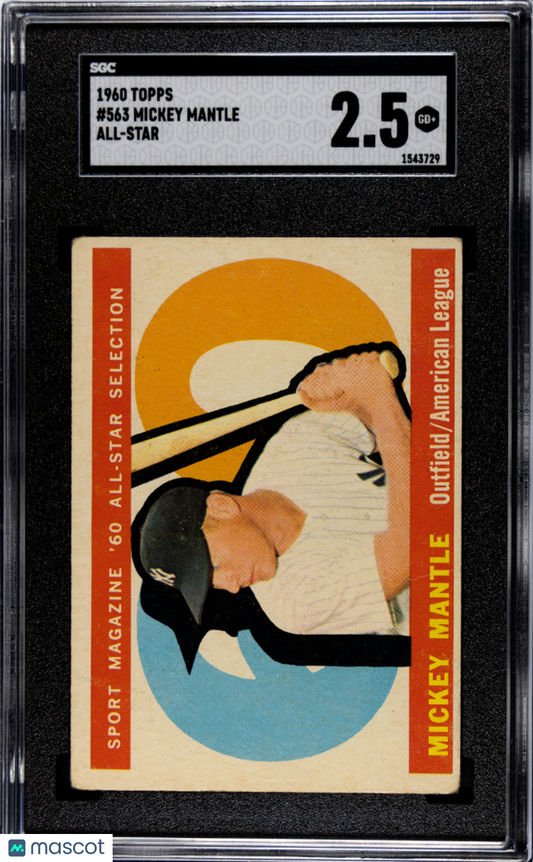 1960 Topps Mickey Mantle #563 All-Star SGC 2.5