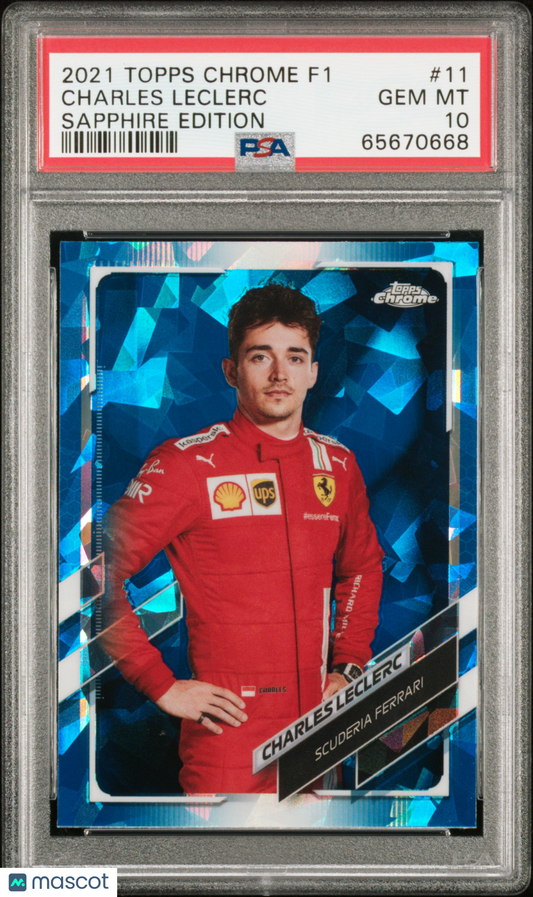 2021 Topps Chrome Sapphire Formula 1 Charles Leclerc #11 PSA 10