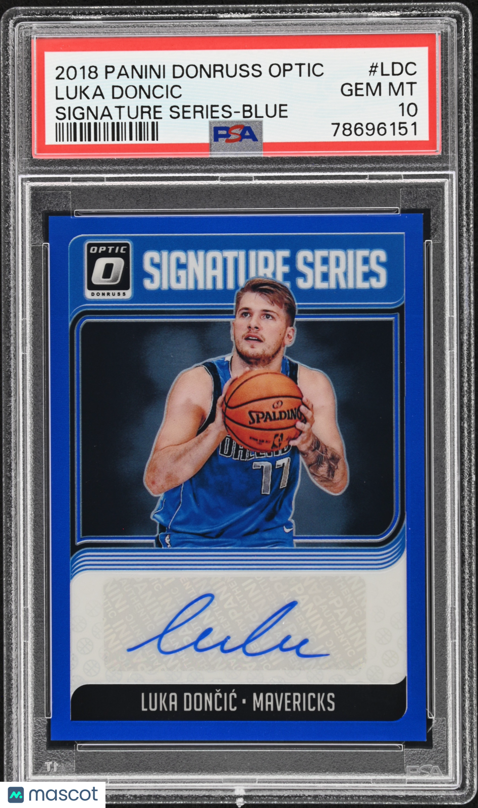 2018 Panini Donruss Optic Luka Doncic #SG-LDC Signature Blue /25 RC Auto PSA 10