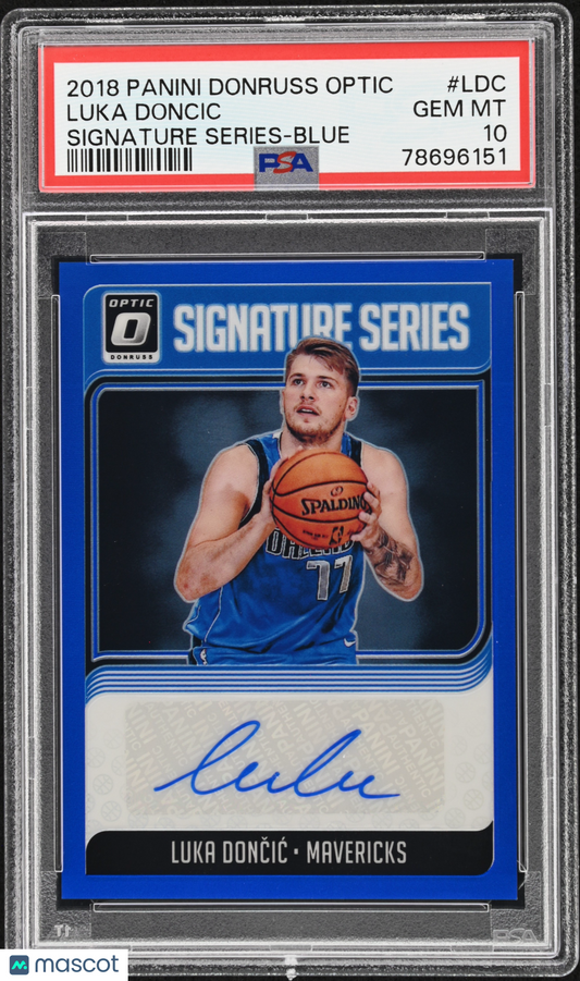 2018 Panini Donruss Optic Luka Doncic #SG-LDC Signature Blue /25 RC Auto PSA 10