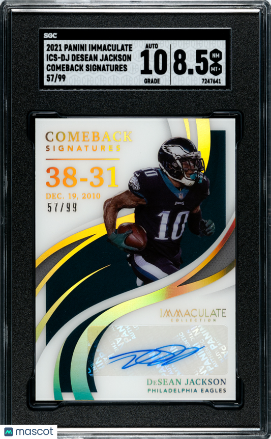 2021 Immaculate Desean Jackson Comebanck Signatures Auto /99 SGC 8.5/10