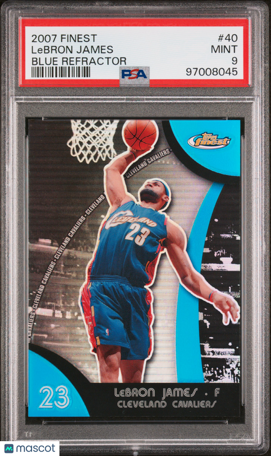 2007-08 Topps Finest Lebron James Blue Refractor /199 PSA 9