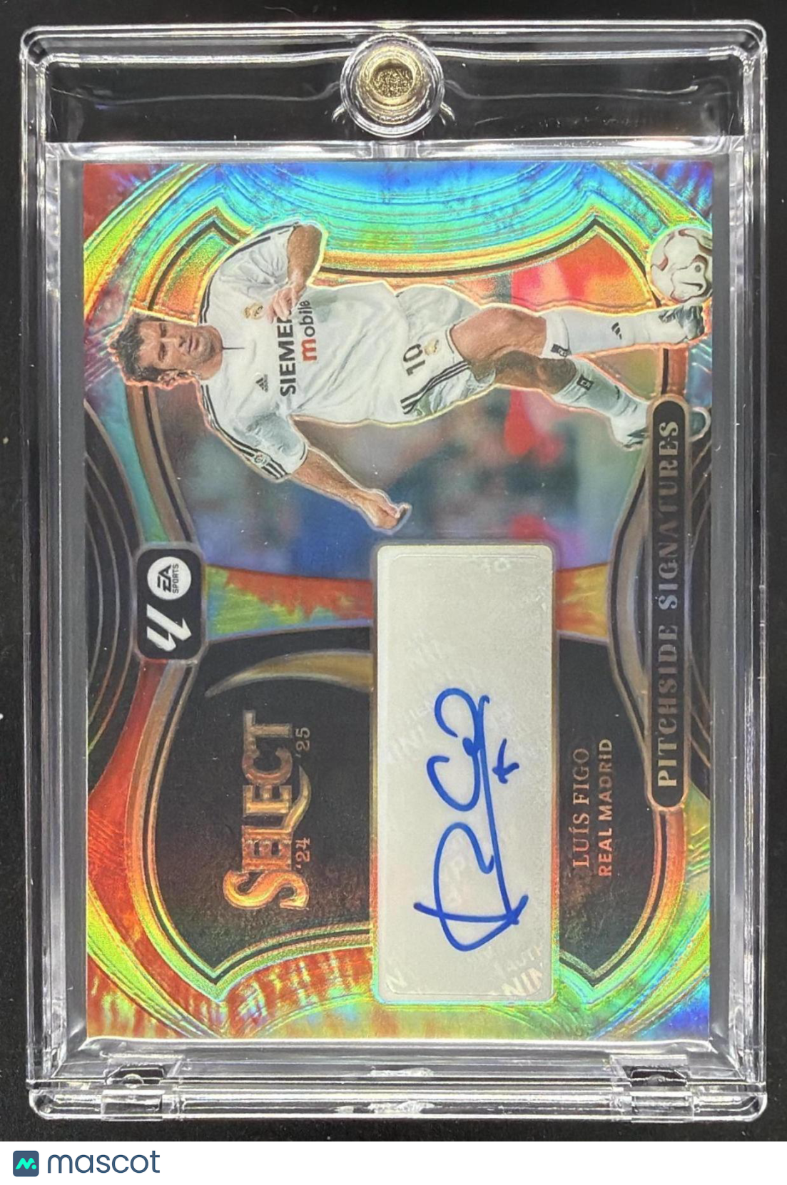 2024 Panini Select La Liga Luis Figo #PS-LF Pitchside Signatures Tie-Dye Prizm /25 Auto