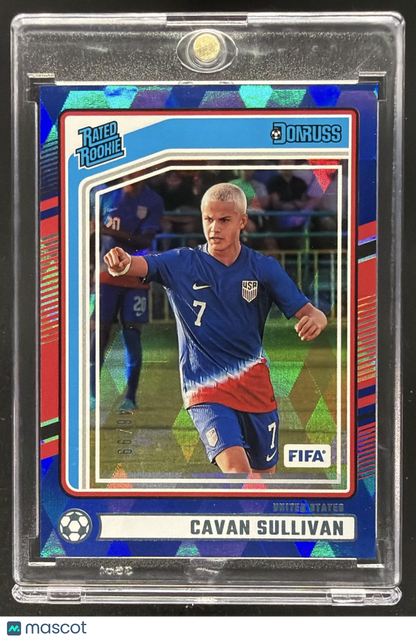 2024-25 Panini Donruss Cavan Sullivan #184 Red Cubic /99 Rated Rookie