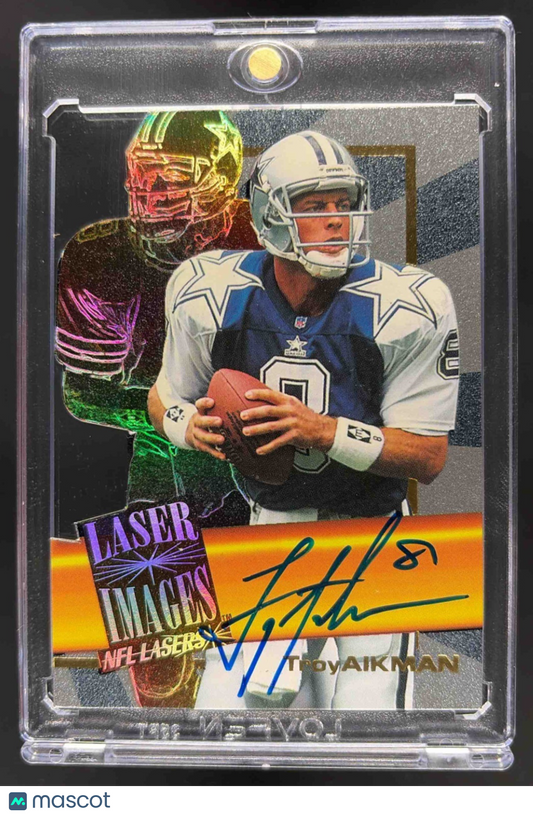 1996 Score Board  NFL Lasers Troy Aikman Die Cut Auto