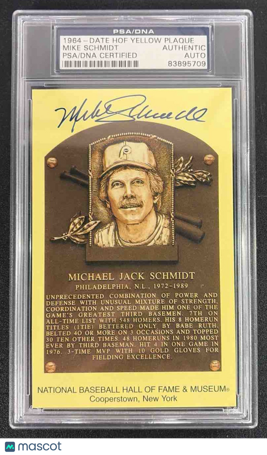 1964 Date HOF Yellow Plaque Mike Schmidt Auto PSA/DNA Authentic