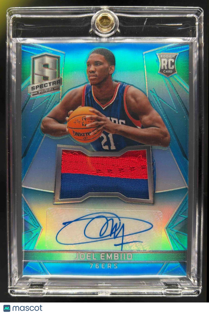 2014-15 Panini Prizm Joel Embiid #3 Rookie Auto Prizms Purple 68/99 RC 76ers
