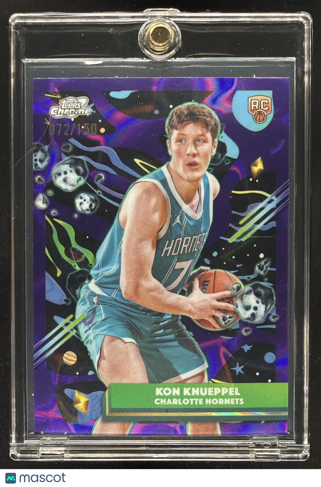 2025-26 Topps Cosmic Chrome Kon Knueppel #197 Purple Nebula Refractor 72/150 RC