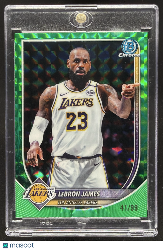 2025-26 Bowman LeBron James #BCV-121 Chrome Green Geometric Refractor 41/99