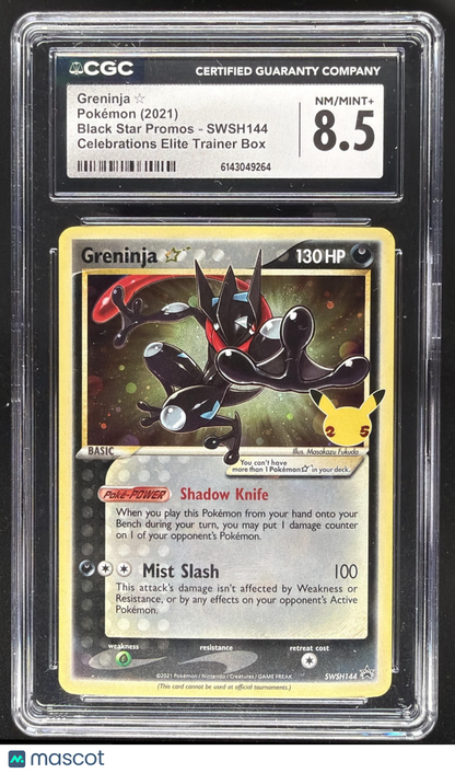 2019-2023 Pokemon Sword & Shield Black Star Promos Greninja #SWSH144 CGC 8.5