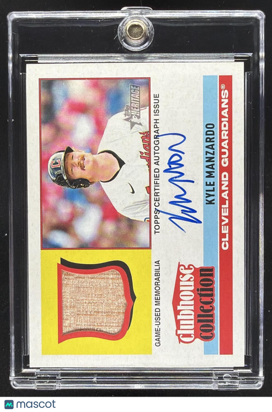 2025 Topps Heritage Kyle Manzardo #CCAR-KM Clubhouse Collection Auto Relics /25