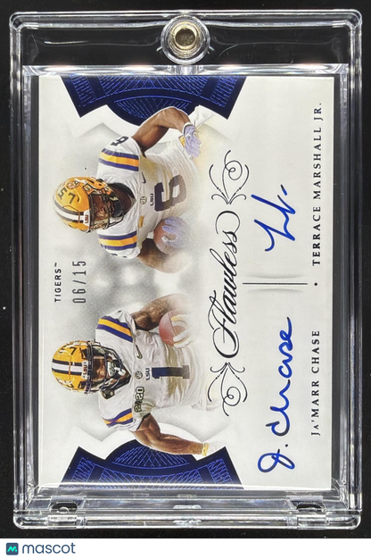2021 Panini Flawless Collegiate Ja'Marr Chase Terrace Marshall Jr. Dual Auto /15