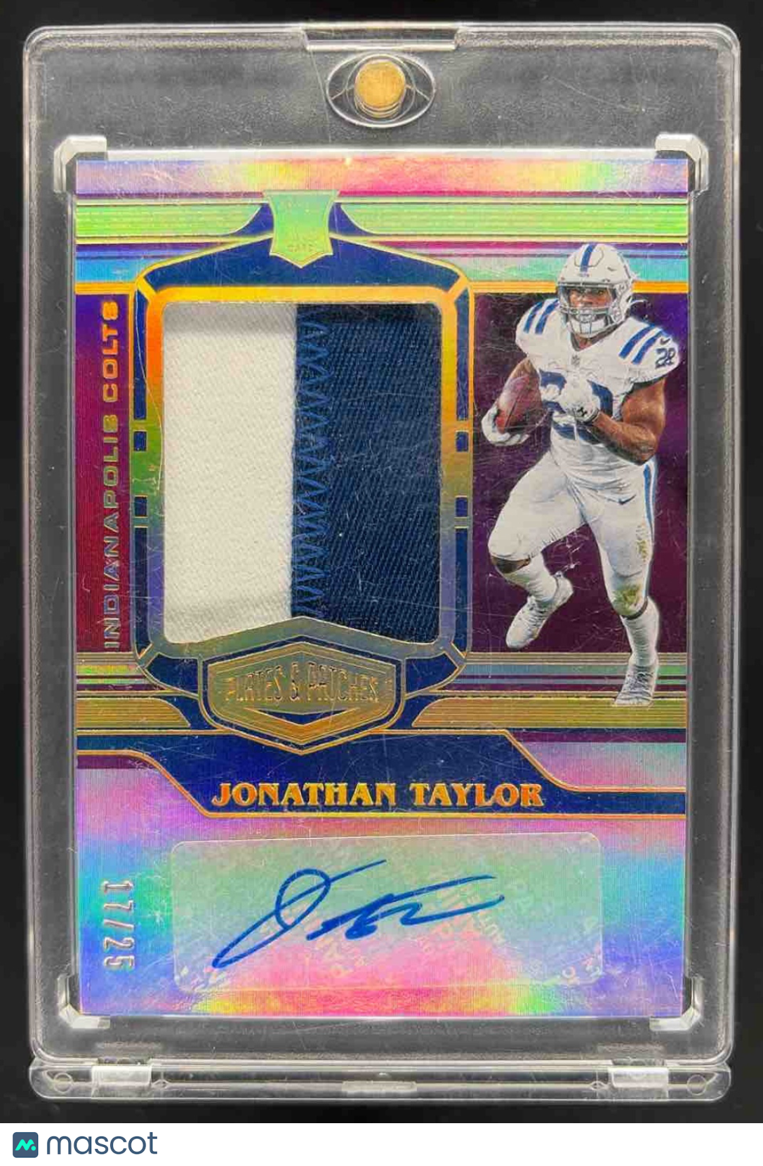 2020 Panini Plates & Patches Jonathan Taylor #RPA-JT Rookie Patch Auto /99 MEM RC