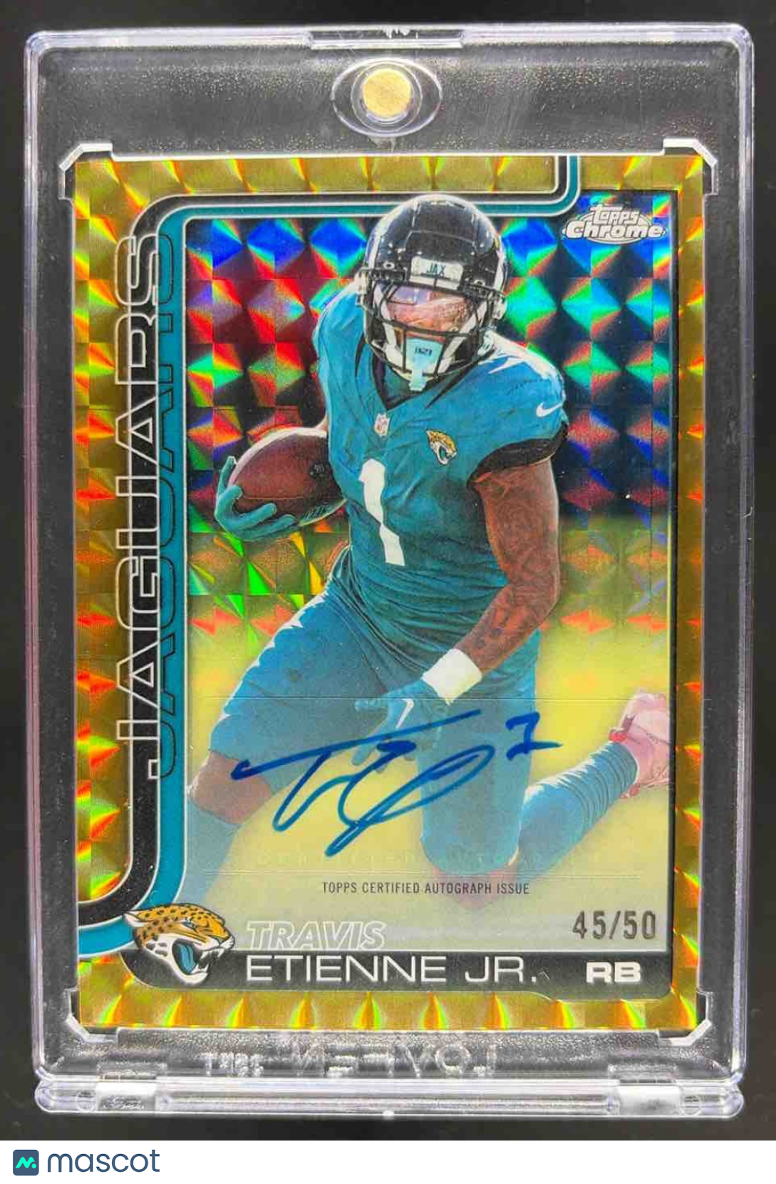 2025 Topps Chrome Travis Etienne Jr. #BA-TE Auto Gold Geometric Refractor 45/50