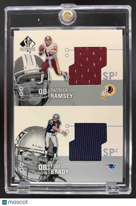 2002 SP Authentic Patrick Ramsey Tom Brady #AT2-RB Threads Double