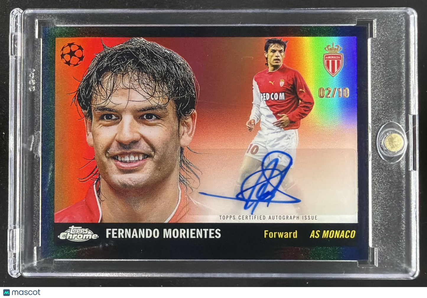 2025 Topps UEFA CC Fernando Morientes #55-FM Auto Black /10
