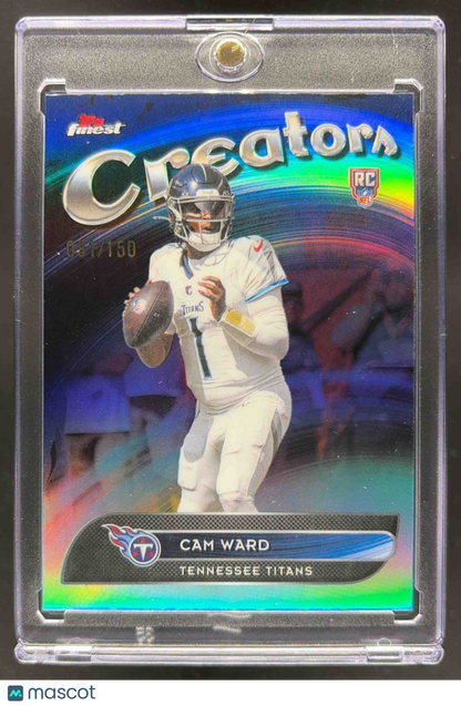 2025 Topps Finest Cam Ward #CR-29 Creators Sky Blue Refractor 81/150