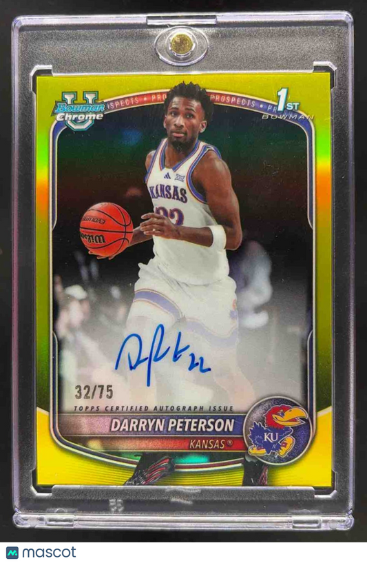 2025 Bowman Darryn Peterson #CPA-DP Chrome Auto Yellow Refractor /75 1st Prospect
