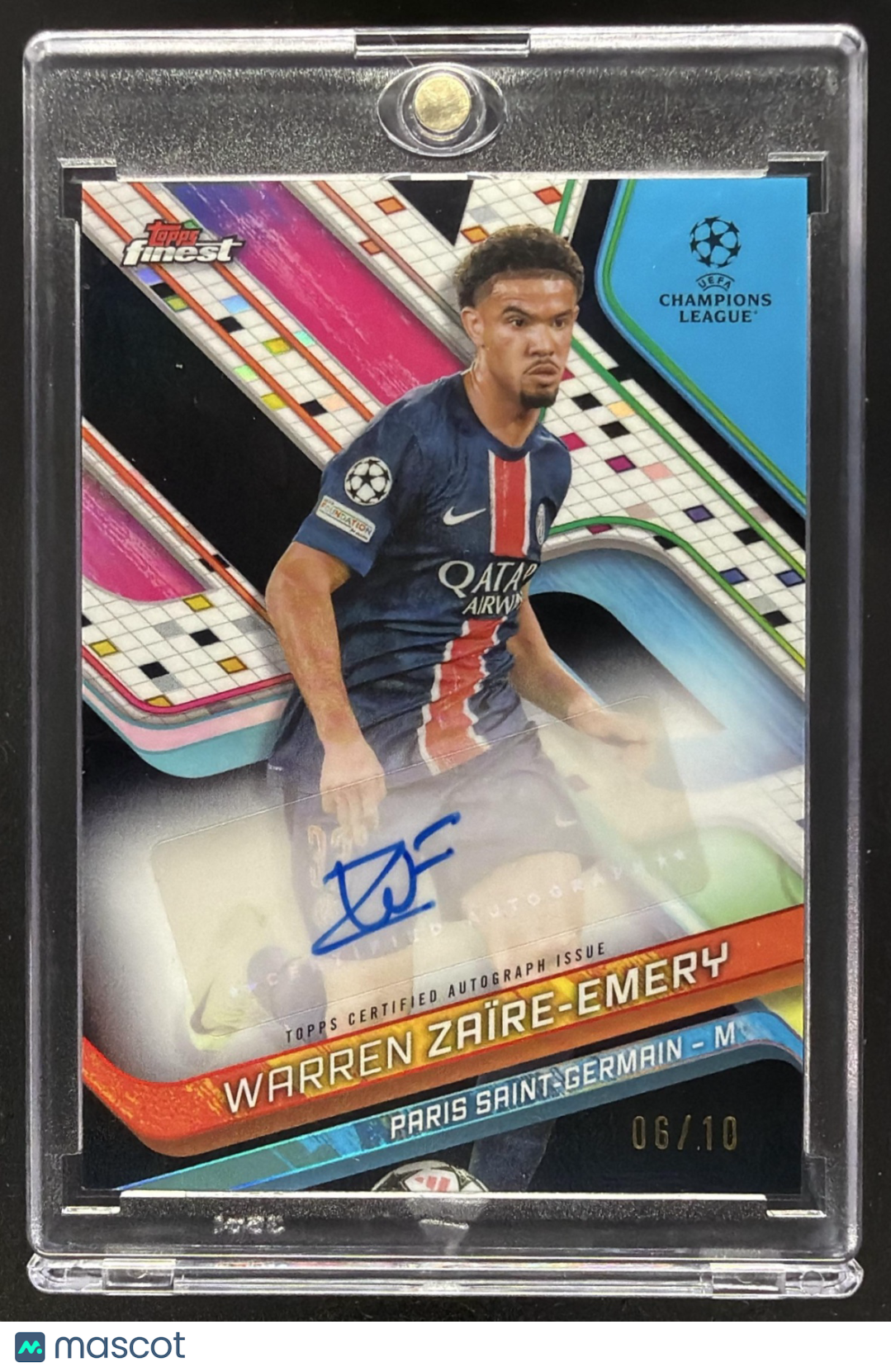2024 Topps Exhibition Paris Saint-Germain Warren Zaire-Emery Auto Black /10
